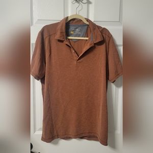 Eddie Bauer men's traverse active short sleeve polo size Tall Large Brown